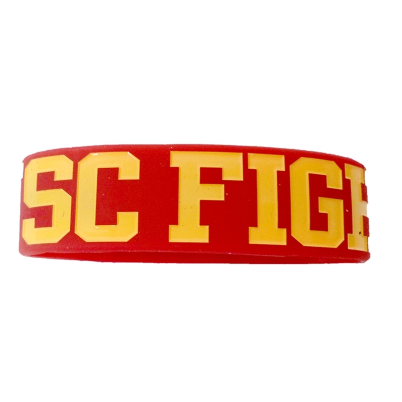 Fight On! Silicon Debossed Wrist Band Cardinal 1in image01